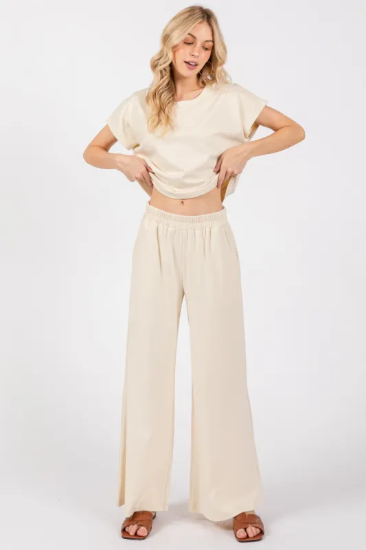 The Sirena Cream Lounge Top + Pant Set - Sold Separately sold by Thread & Seed