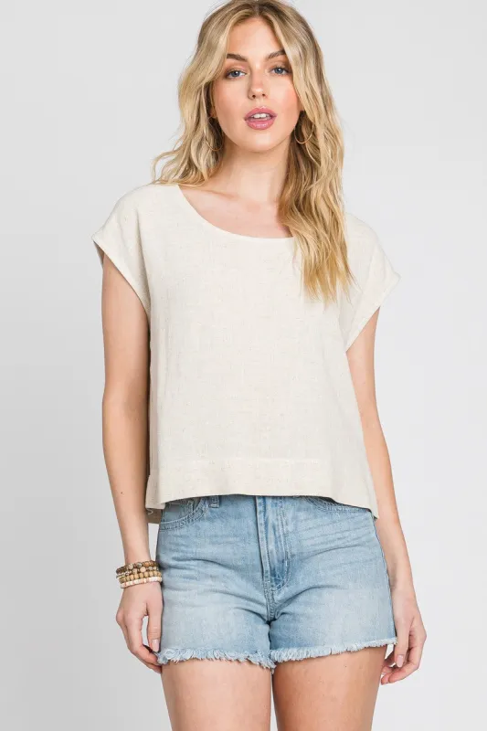 The Marissa Woven Boxy Top sold by Thread & Seed
