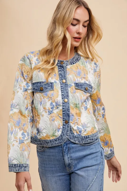 The Willow Floral Jacquard Jacket sold by Thread & Seed