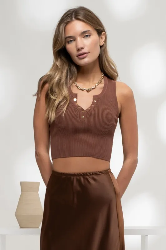 The Marlowe Snap Crop Top sold by Thread & Seed