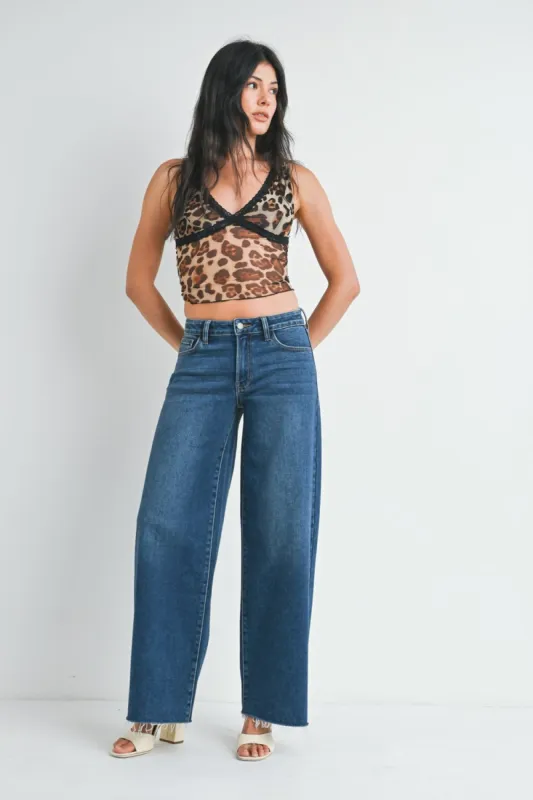 The Christy Dark Wash Relaxed Wide Leg Jeans made by Thread & Seed