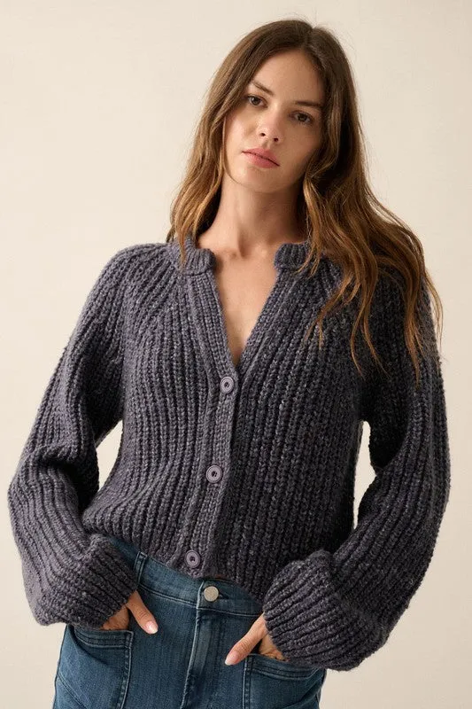 The Cara Rib-Knit Cardigan Sweater sold by Thread & Seed