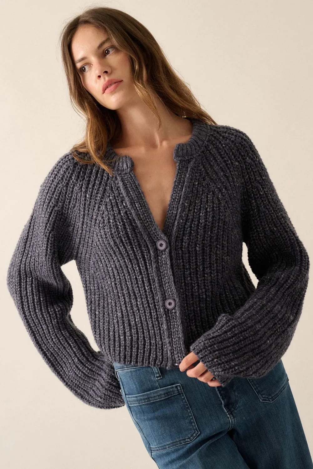 The Cara Rib-Knit Cardigan Sweater sold by Thread & Seed product image thumbnail 3