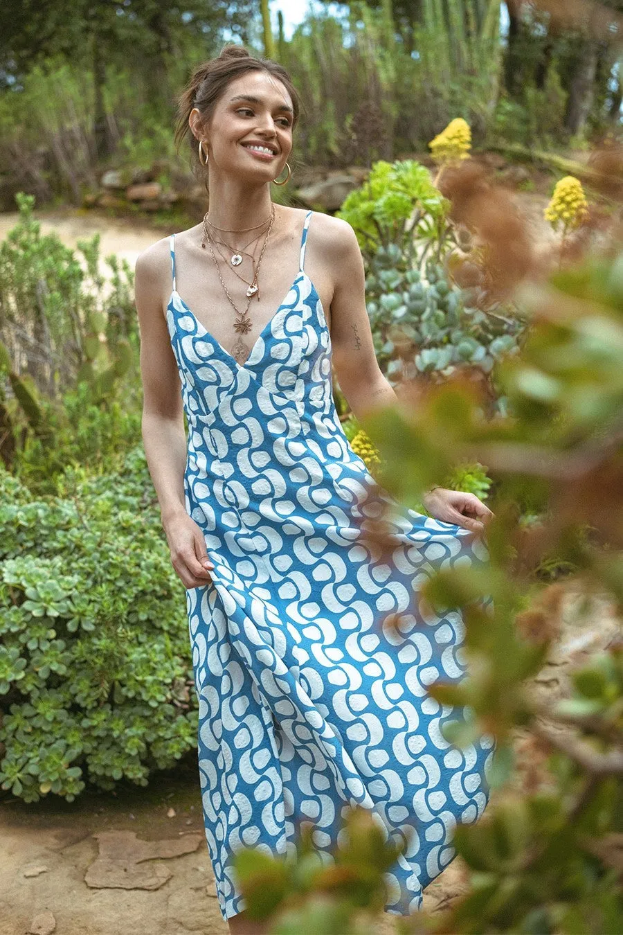 The Blythe Blue Open Back Maxi Dress sold by Thread & Seed product image thumbnail 3