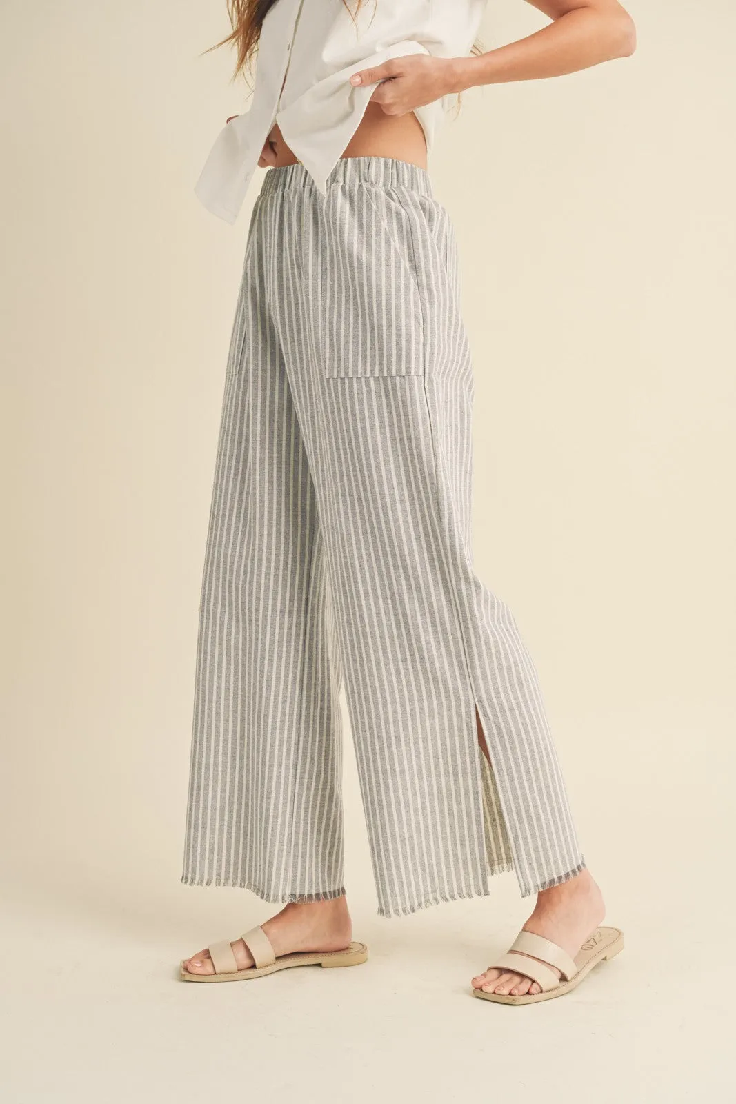 The Seaside Cloud Striped Linen Pants sold by Thread & Seed product image thumbnail 3