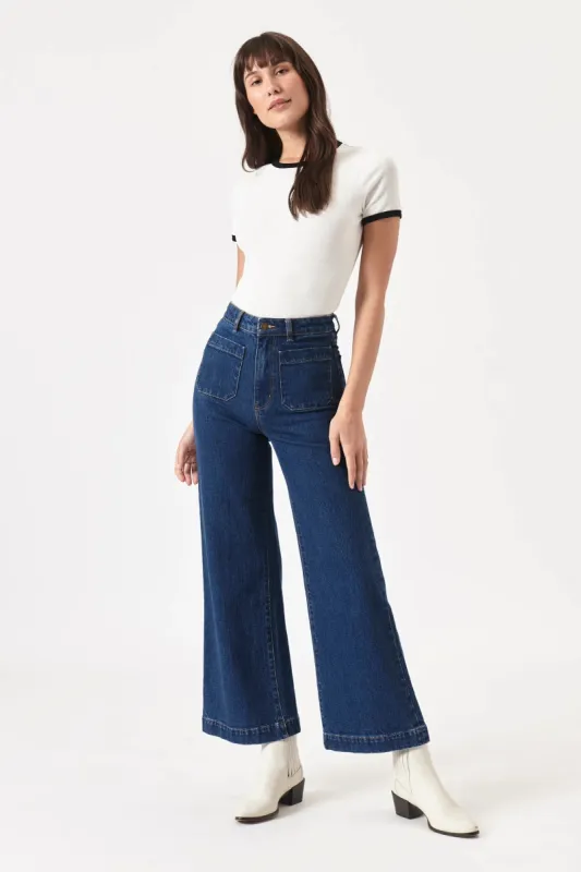 The Sailor Organic Dark Blue Jeans by Rolla's sold by Thread & Seed