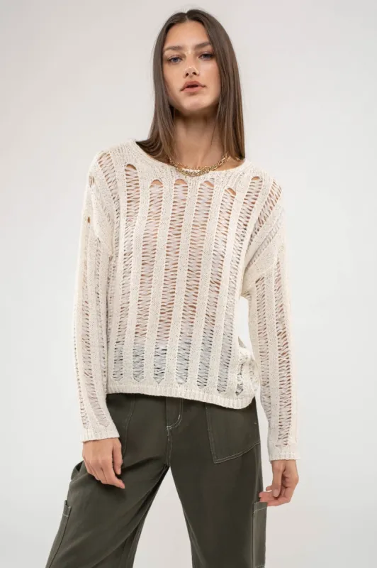 The Liv Crochet Knit Pullover made by Blu Pepper