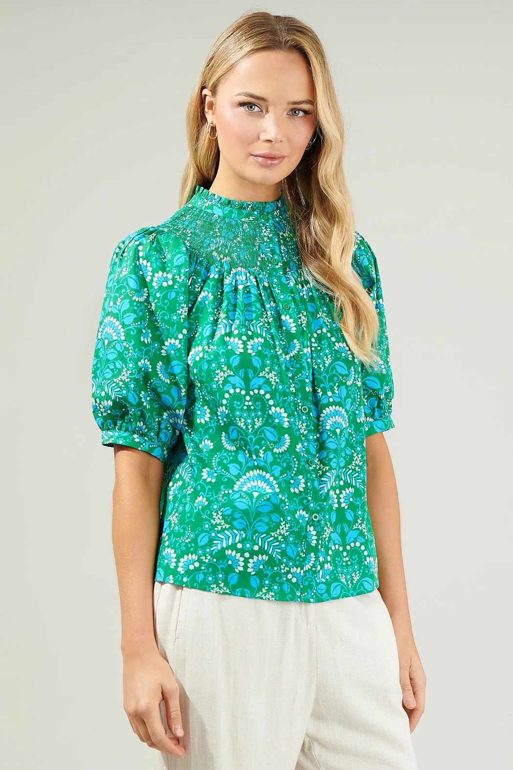 The Alina Mock Neck Blouse sold by Thread & Seed product image thumbnail 5