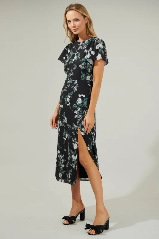 The Angelonia Slit Midi Dress sold by Thread & Seed