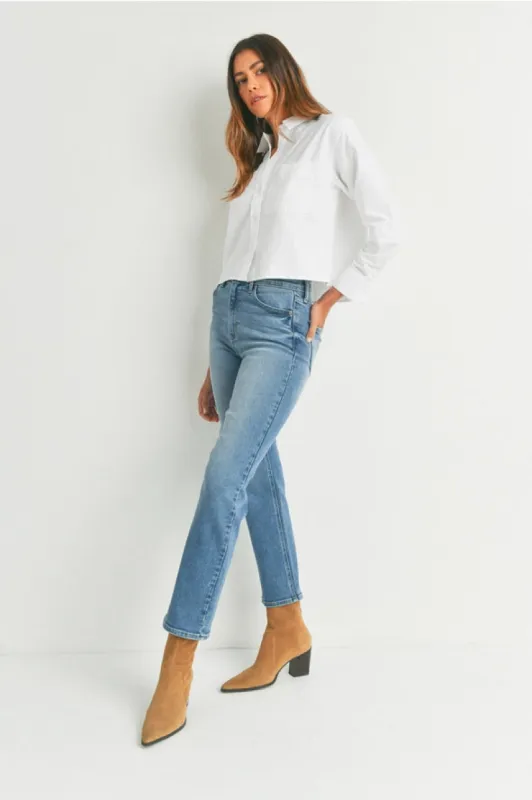 The Adele Classic Straight Leg Jeans by Just Black Denim sold by Thread & Seed