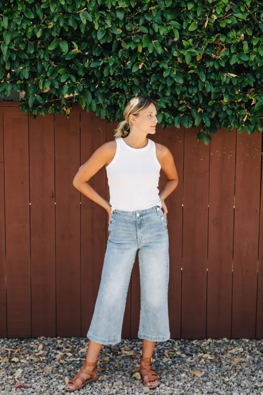 The Taylor Cropped Sailor Jeans by OAT NY sold by Thread & Seed