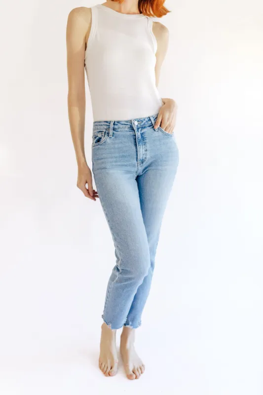 The Vicki High Rise Straight Jeans sold by Thread & Seed