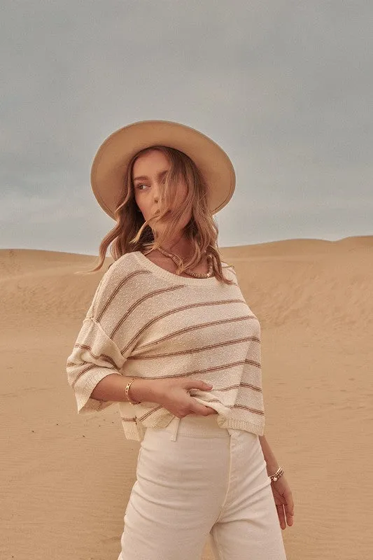 The Kelsee Striped Loose Sweater sold by Thread & Seed product image thumbnail 3