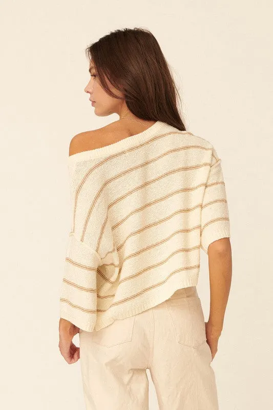 The Kelsee Striped Loose Sweater sold by Thread & Seed product image thumbnail 4