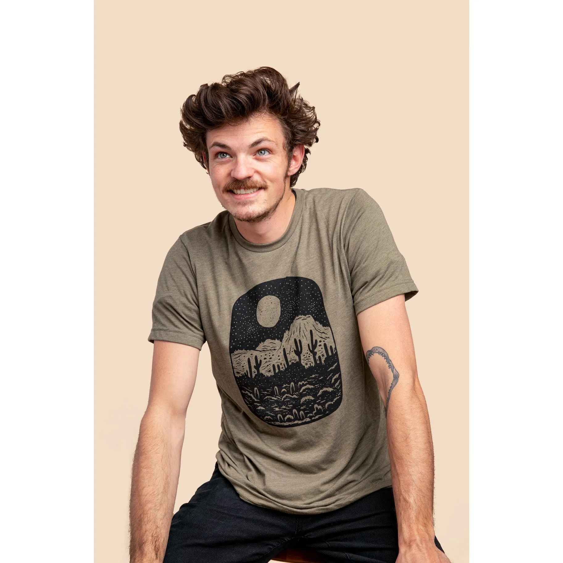 The Olive Night Butte Tee by Moore Collection sold by Thread & Seed