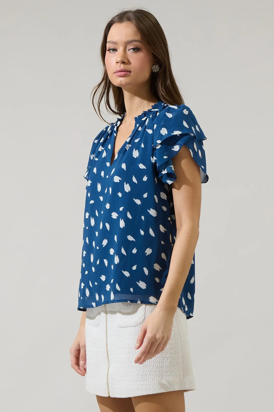 The Odora Dot Ruffle Blouse sold by Thread & Seed product image thumbnail 2