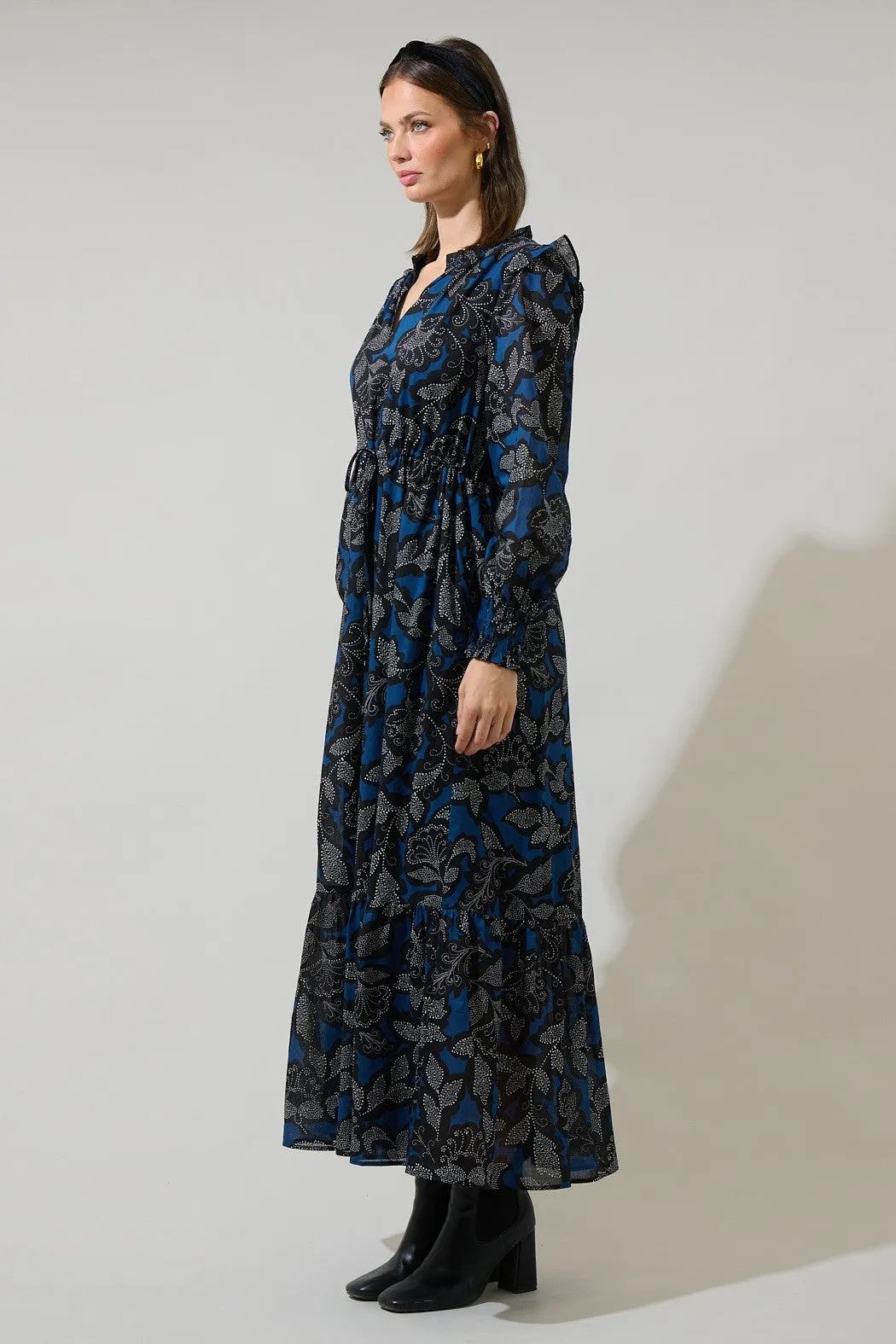 The Livia Floral Ruffle Midi Dress sold by Thread & Seed product image thumbnail 2