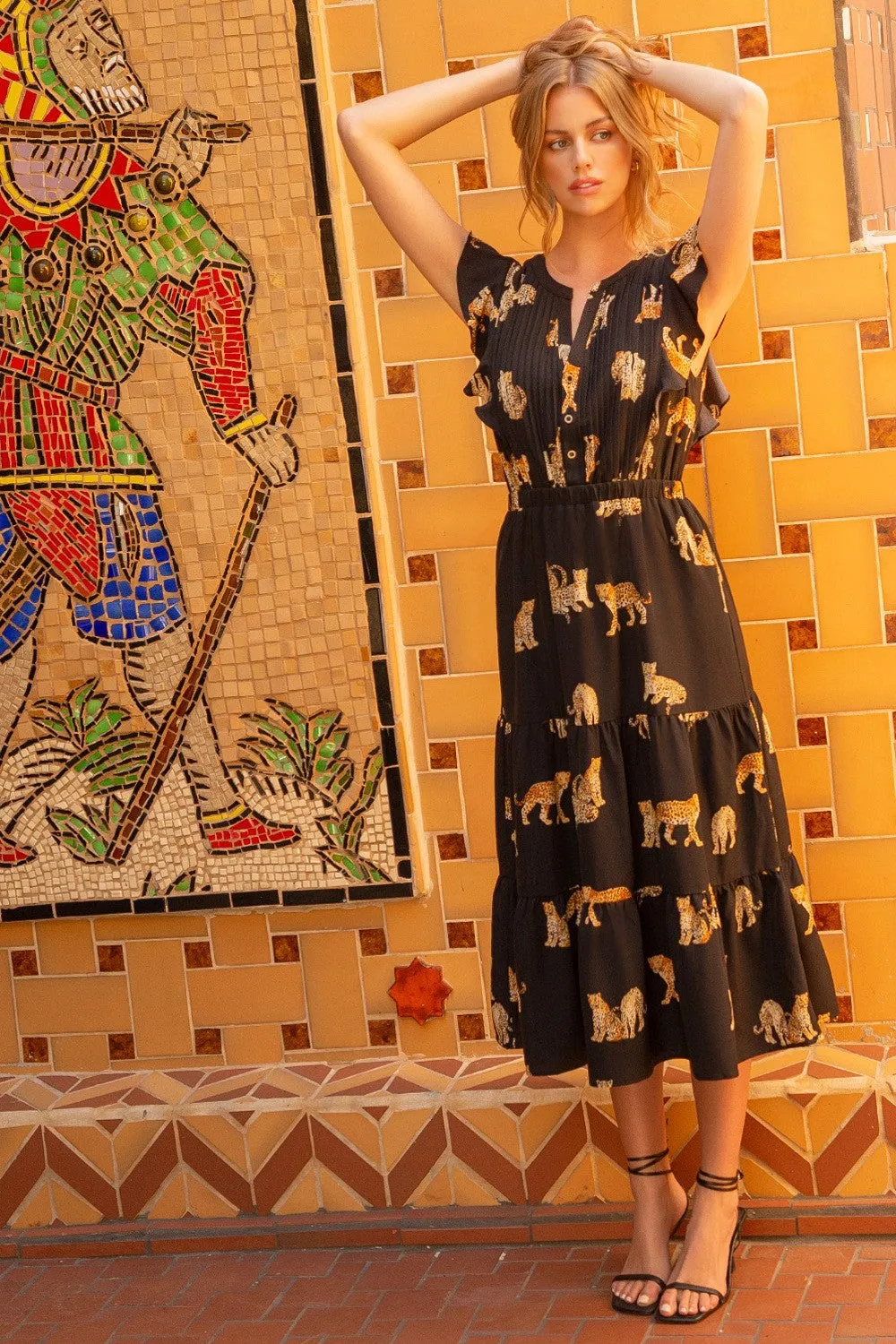 The Selina Cheetah Print Dress sold by Thread & Seed product image thumbnail 2