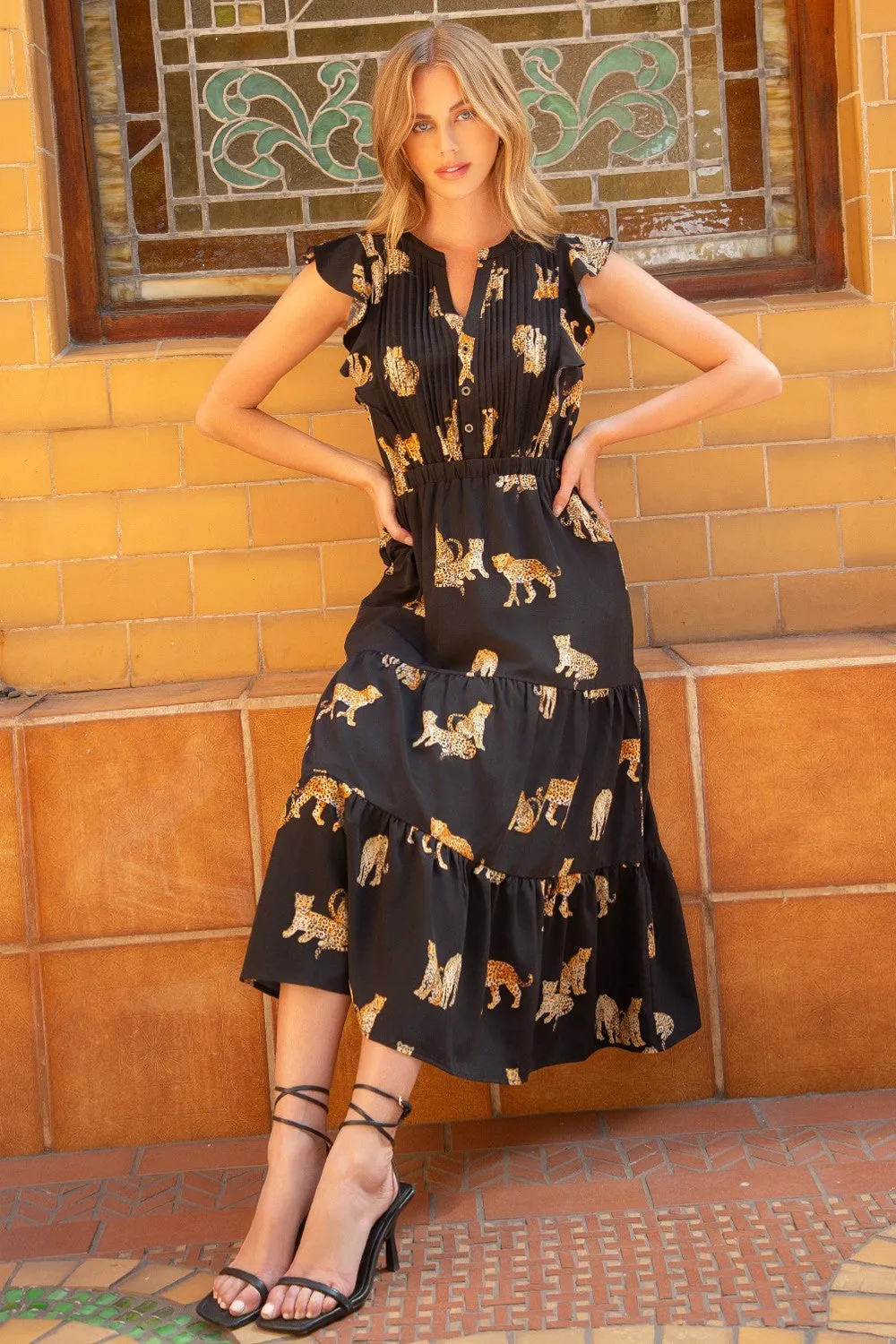 The Selina Cheetah Print Dress sold by Thread & Seed product image thumbnail 3