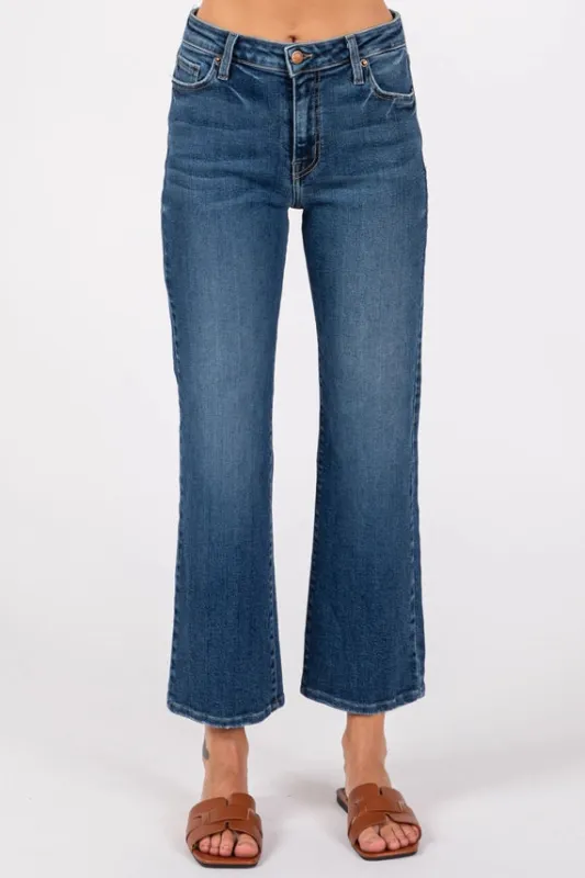 The Venice Dark Denim Straight Leg Jeans sold by Thread & Seed