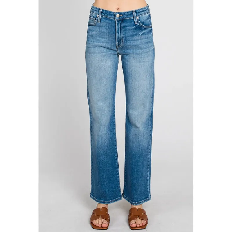 The Venice Medium Denim Straight Leg Jeans sold by Thread & Seed