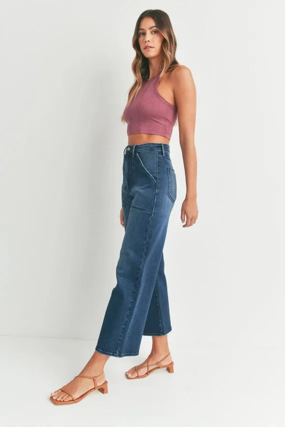 The Amyl Dark Denim Cargo Wide Leg Jeans sold by Thread & Seed product image thumbnail 2