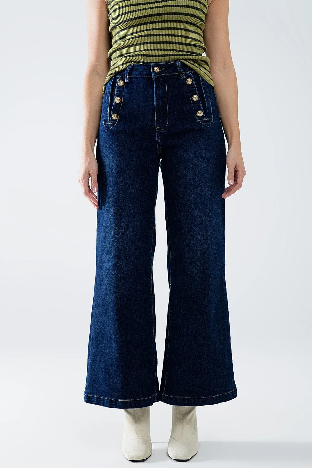 The Taylor Blue Wide Leg Jeans sold by Thread & Seed