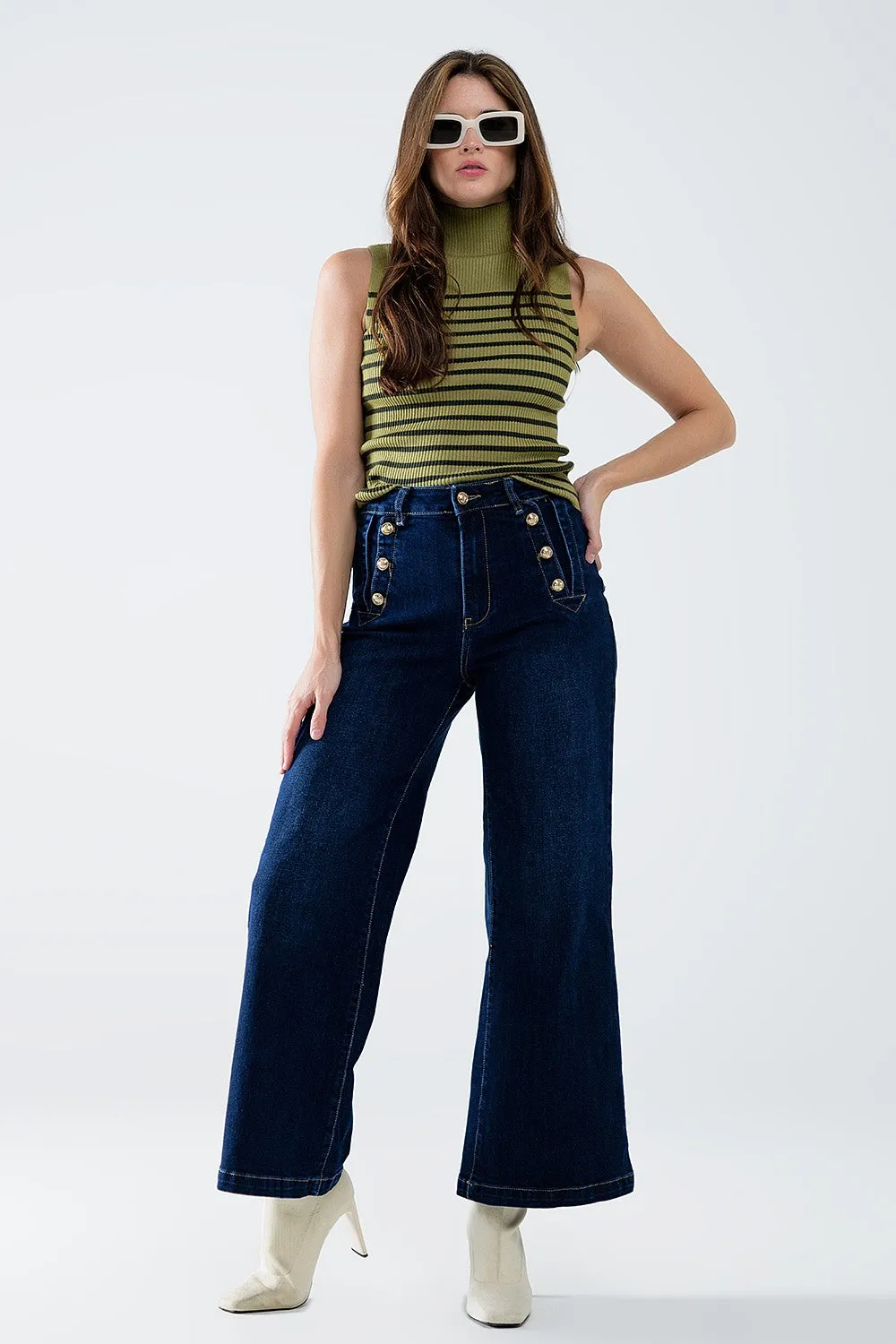 The Taylor Blue Wide Leg Jeans sold by Thread & Seed product image thumbnail 3