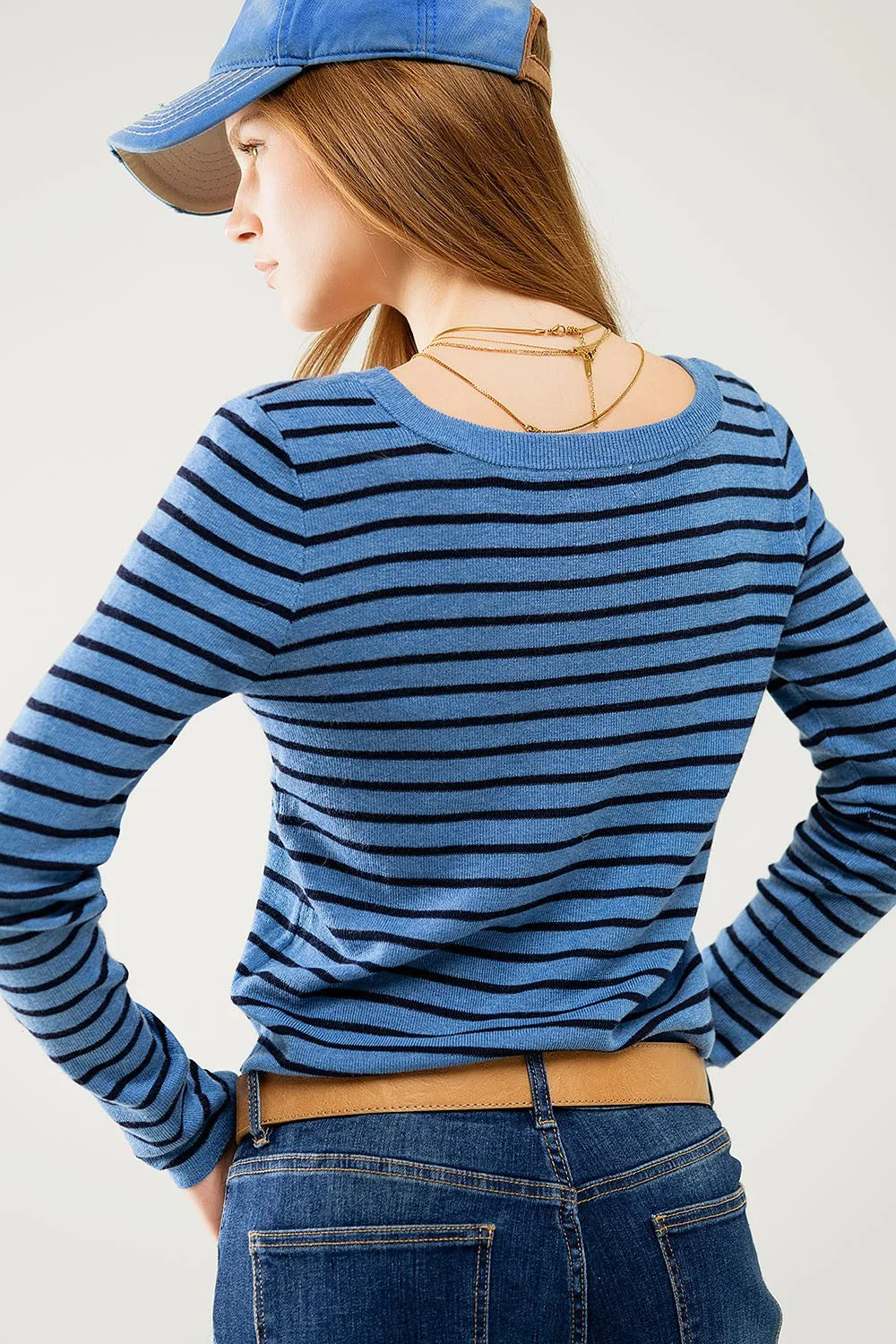 The Blaire Striped Knit Sweater sold by Thread & Seed product image thumbnail 4