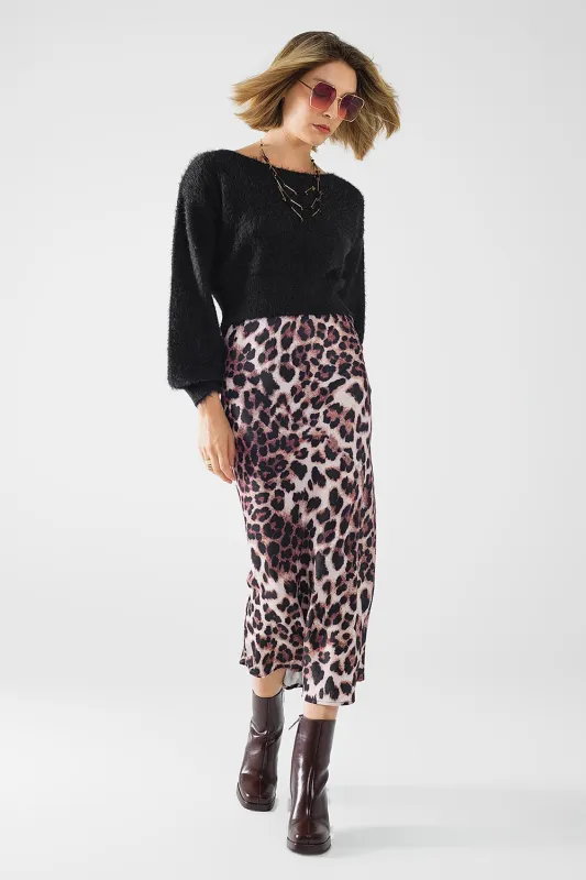 The Tyra Leopard Midi Skirt sold by Thread & Seed