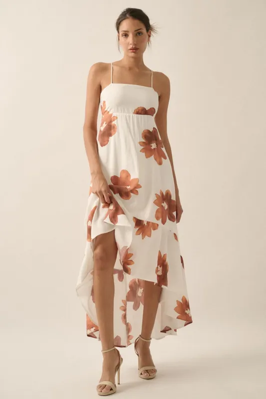 The Kezia Floral High-Low Dress sold by Thread & Seed