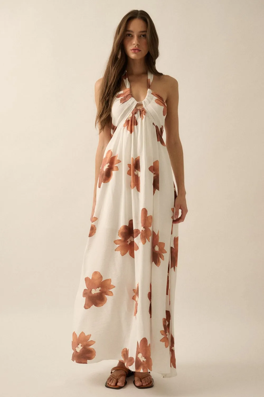 The Kezia Floral Halter Maxi Dress sold by Thread & Seed product image thumbnail 4