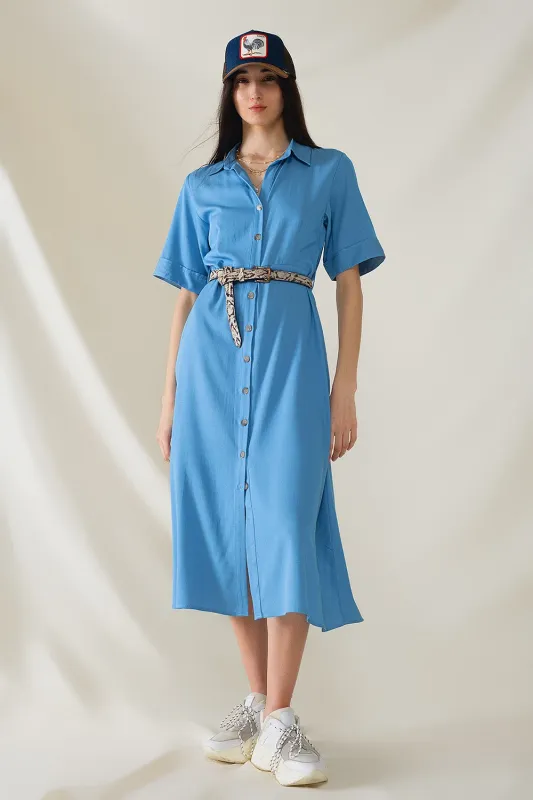 The Patricia Maxi Shirt Dress sold by Thread & Seed