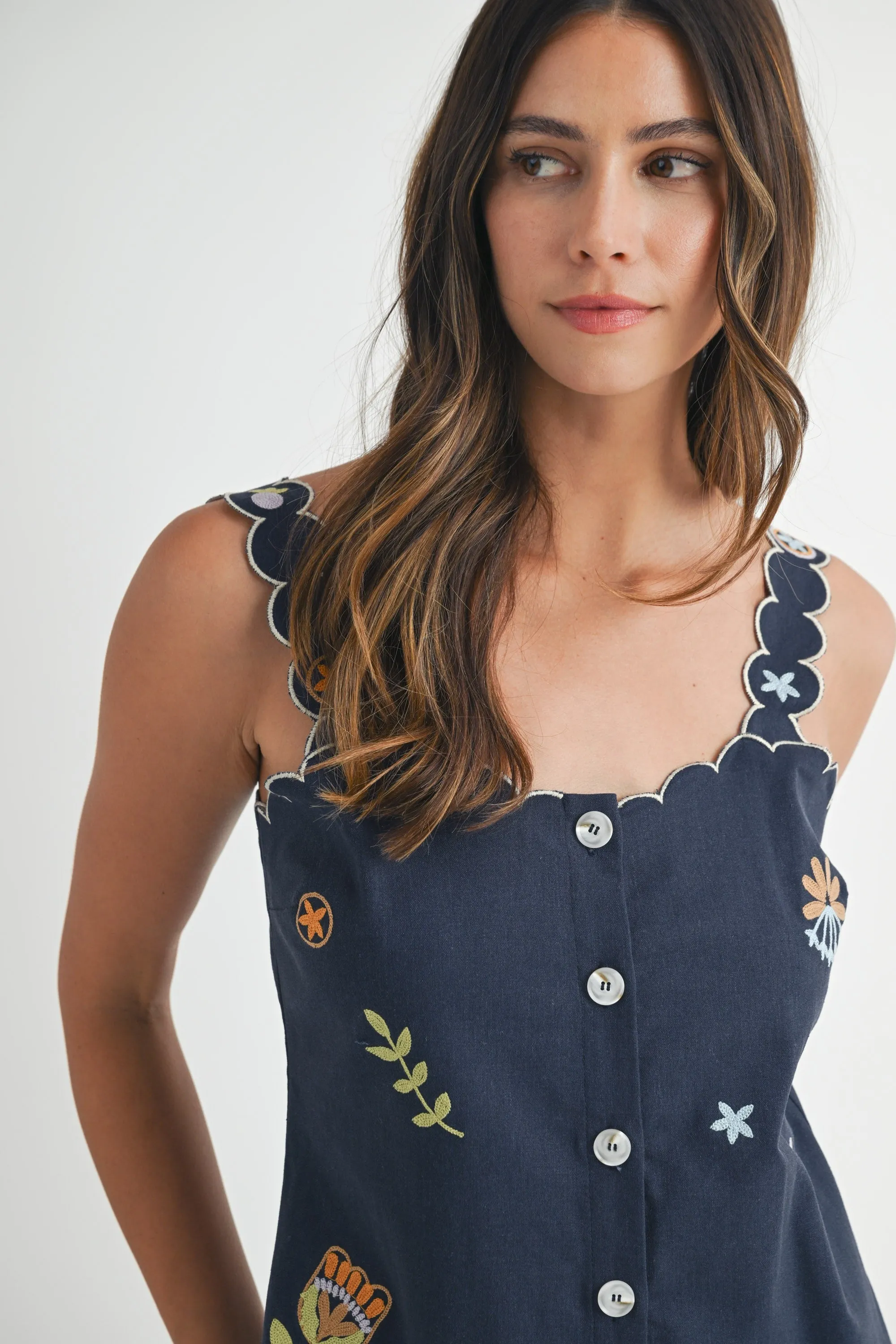 The Juniper Embroidered Romper sold by Thread & Seed product image thumbnail 2
