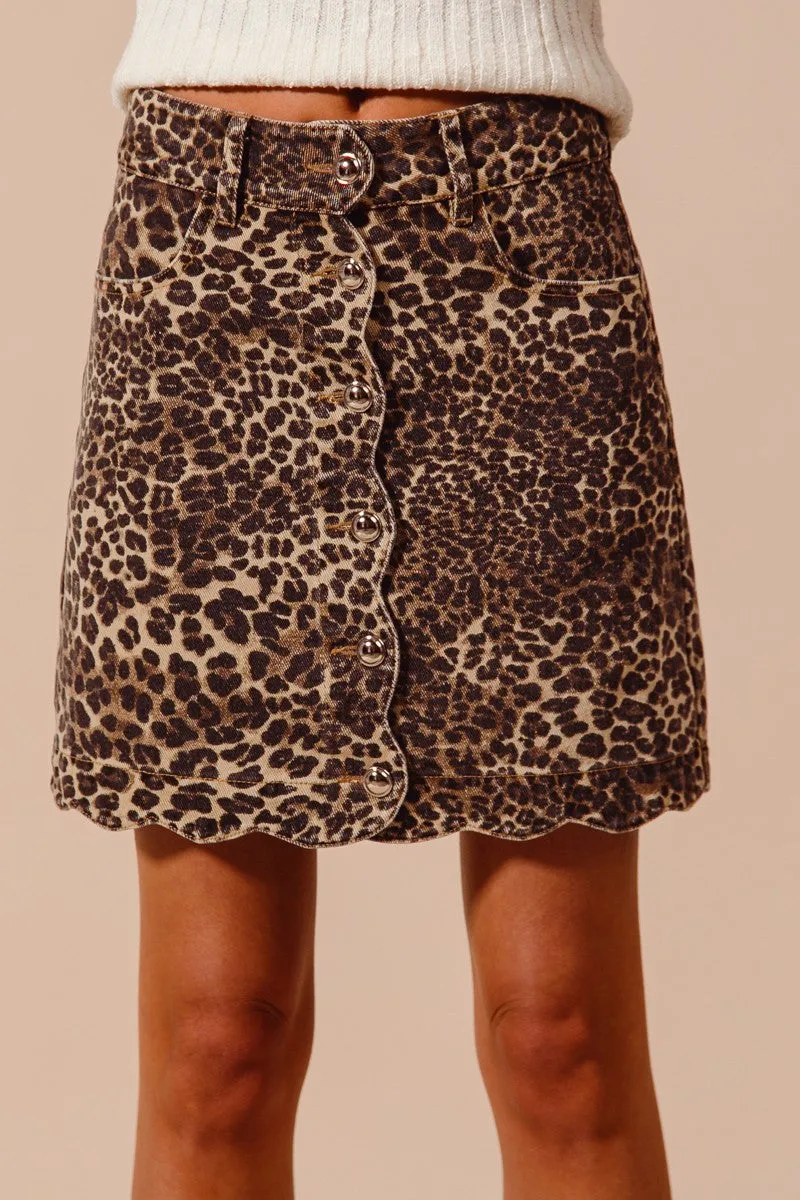 The Harper Leopard Mini Skirt sold by Thread & Seed product image thumbnail 2