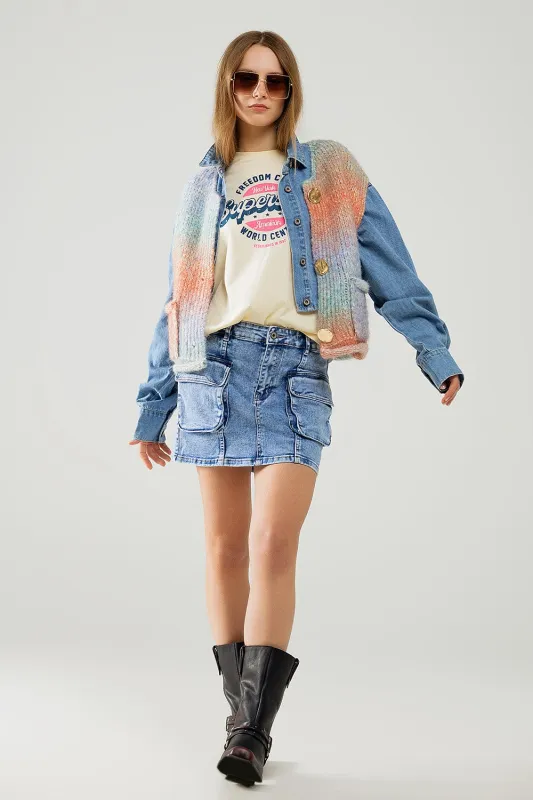 The Meredith Orange Gradient Knitted Vest sold by Thread & Seed