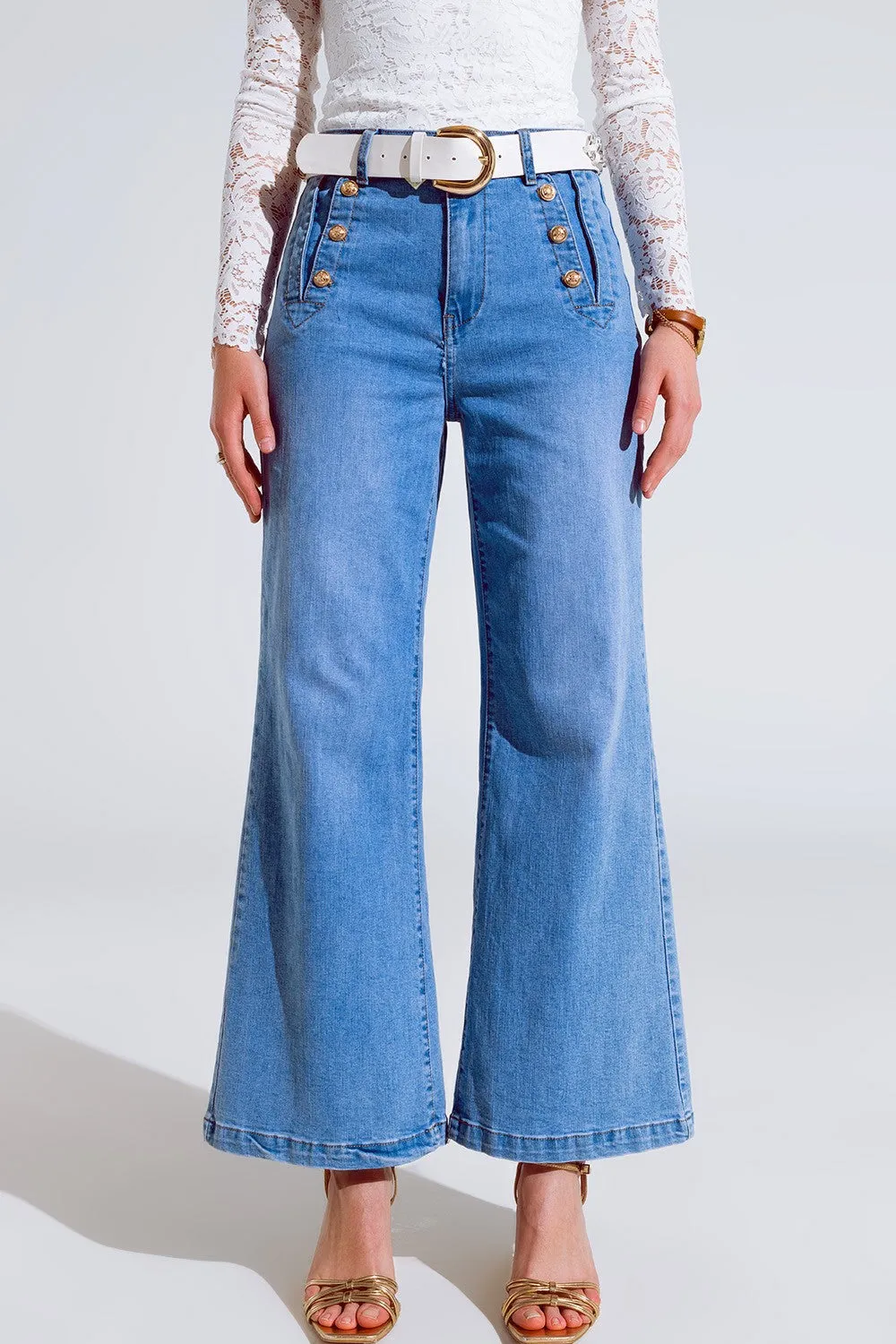 The Taylor Light Blue Wide Leg Jeans sold by Thread & Seed