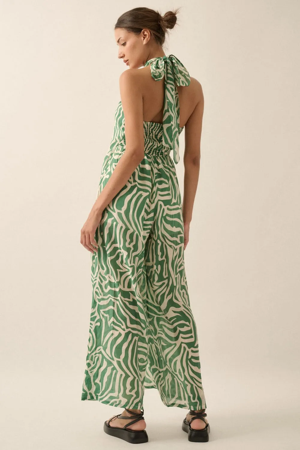 The Avayah Abstract Convertible Halter Jumpsuit sold by Thread & Seed product image thumbnail 4
