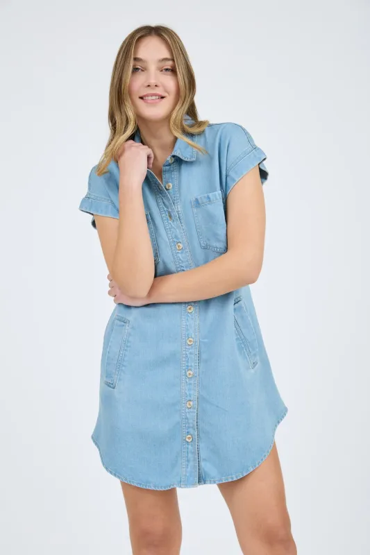 The Cassidy Button Down Mini Dress sold by Thread & Seed