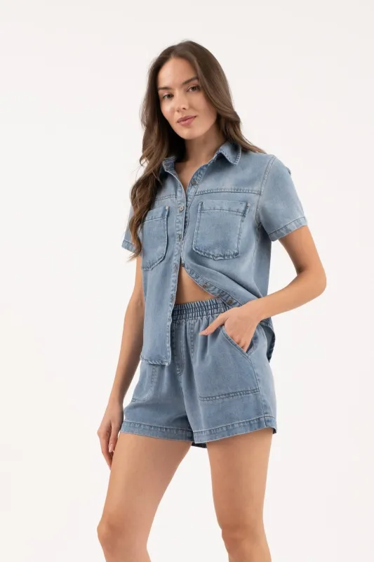 The Georgia Chambray Top + Shorts Set - Sold Separately sold by Thread & Seed