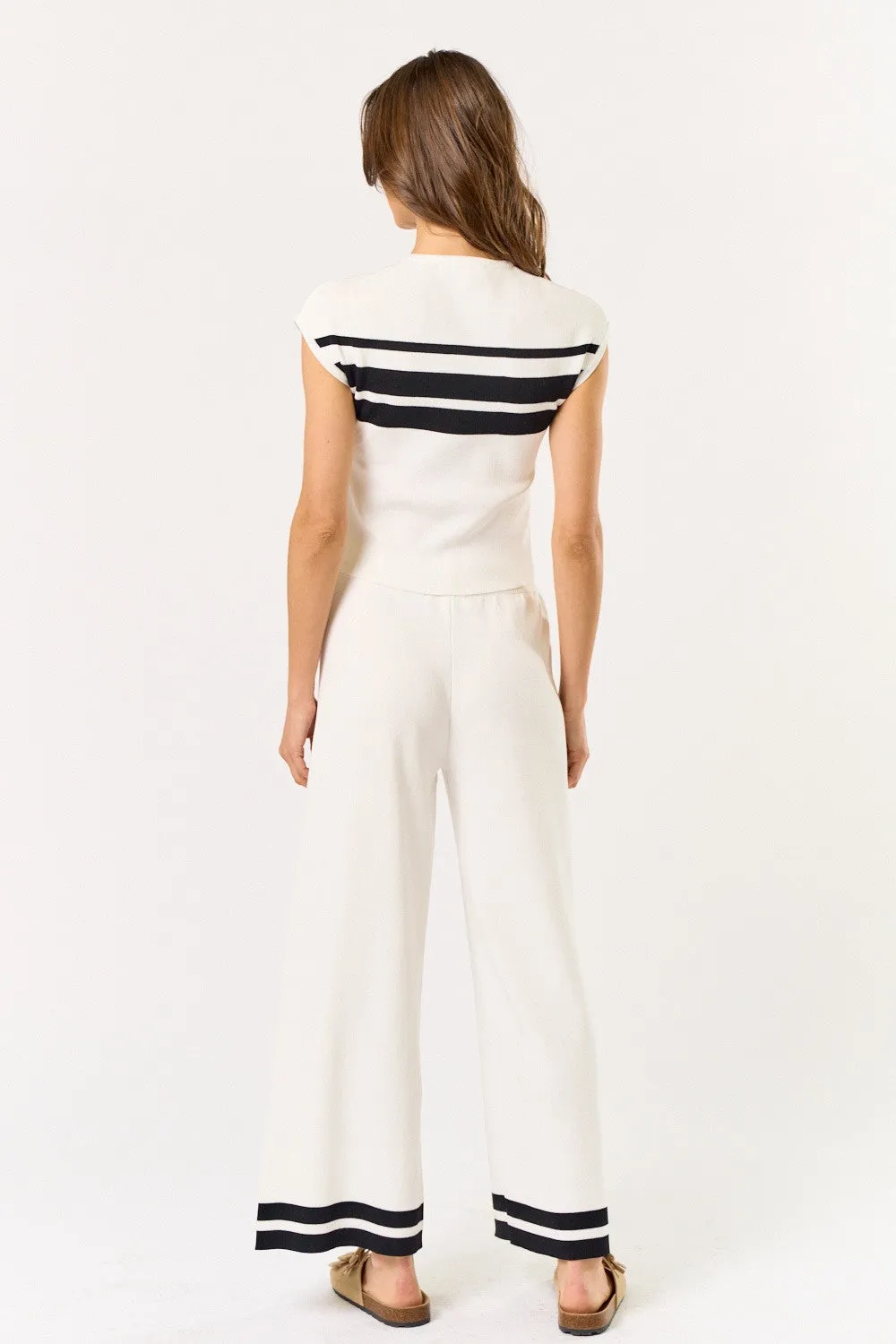 The Dita White Contrast Stripe Top + Pant Set - Sold Separately sold by Thread & Seed product image thumbnail 2