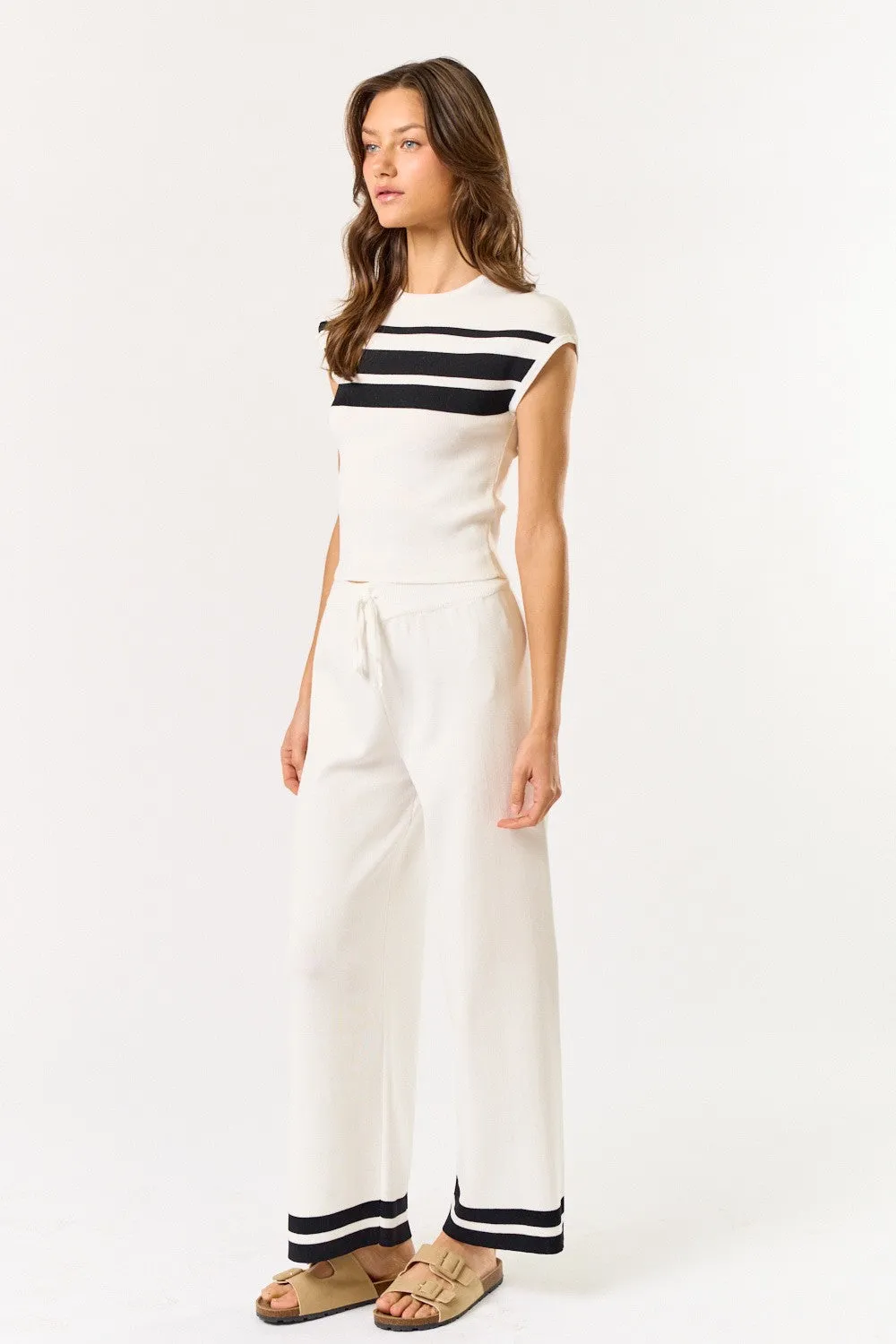 The Dita White Contrast Stripe Top + Pant Set - Sold Separately sold by Thread & Seed product image thumbnail 3
