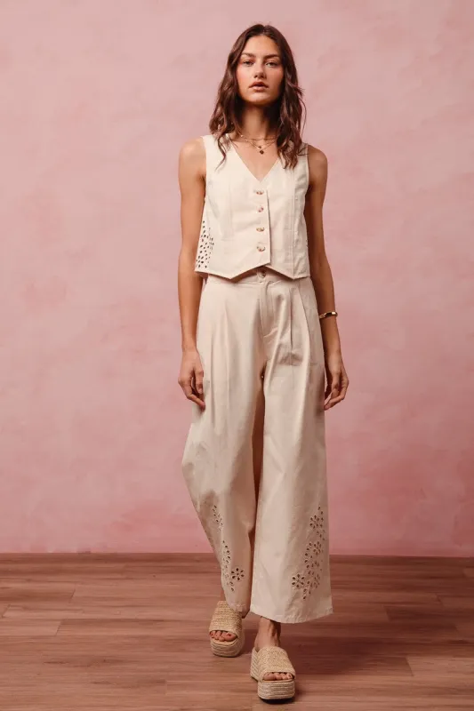 The Mandi Eyelet Vest + Pant Set - Sold Separately sold by Thread & Seed