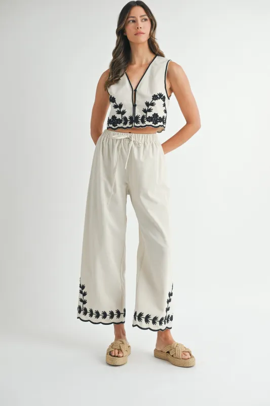 The Mari Embroidered Vest + Pant Set - Sold Separately sold by Thread & Seed