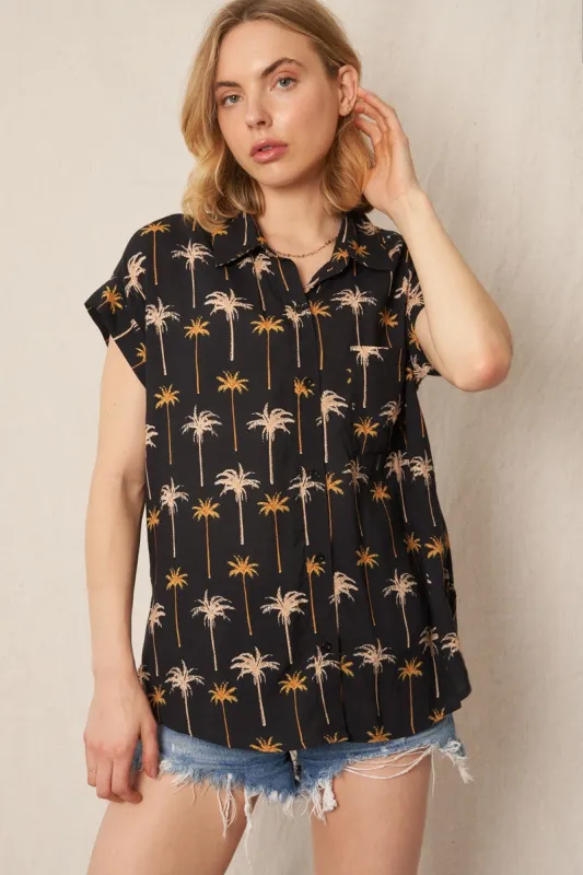 The Dysis Palm Tree Button Down Shirt sold by Thread & Seed
