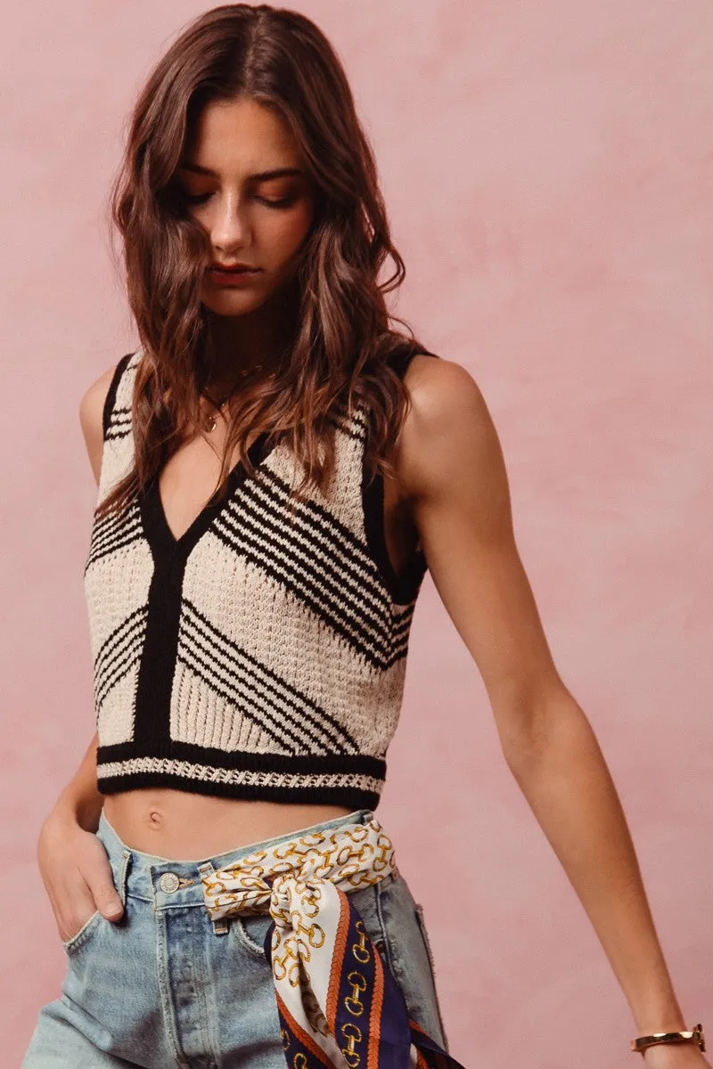 The Rumi Stripe Sweater Crop Top sold by Thread & Seed product image thumbnail 3