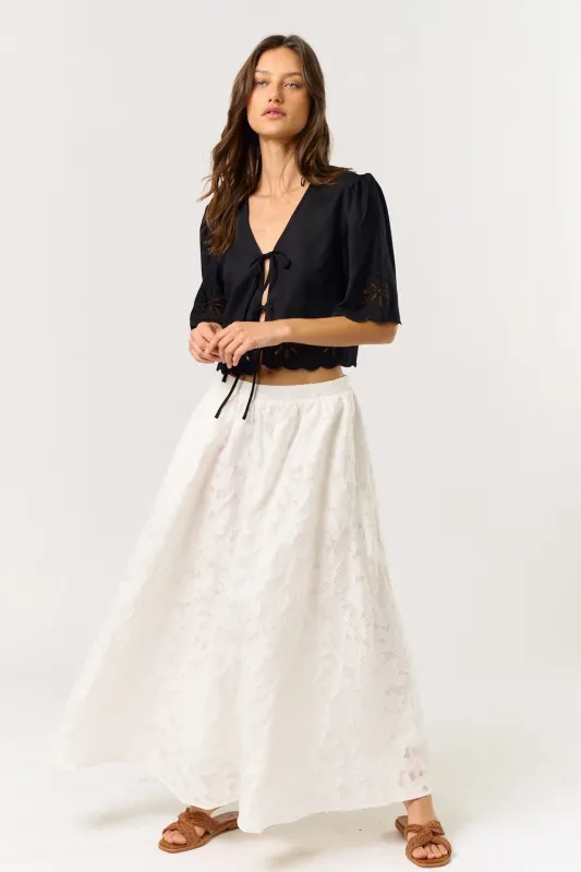 The Aurora Jacquard Maxi Skirt sold by Thread & Seed