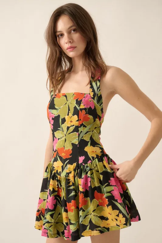 The Meadow Floral Mini Dress sold by Thread & Seed