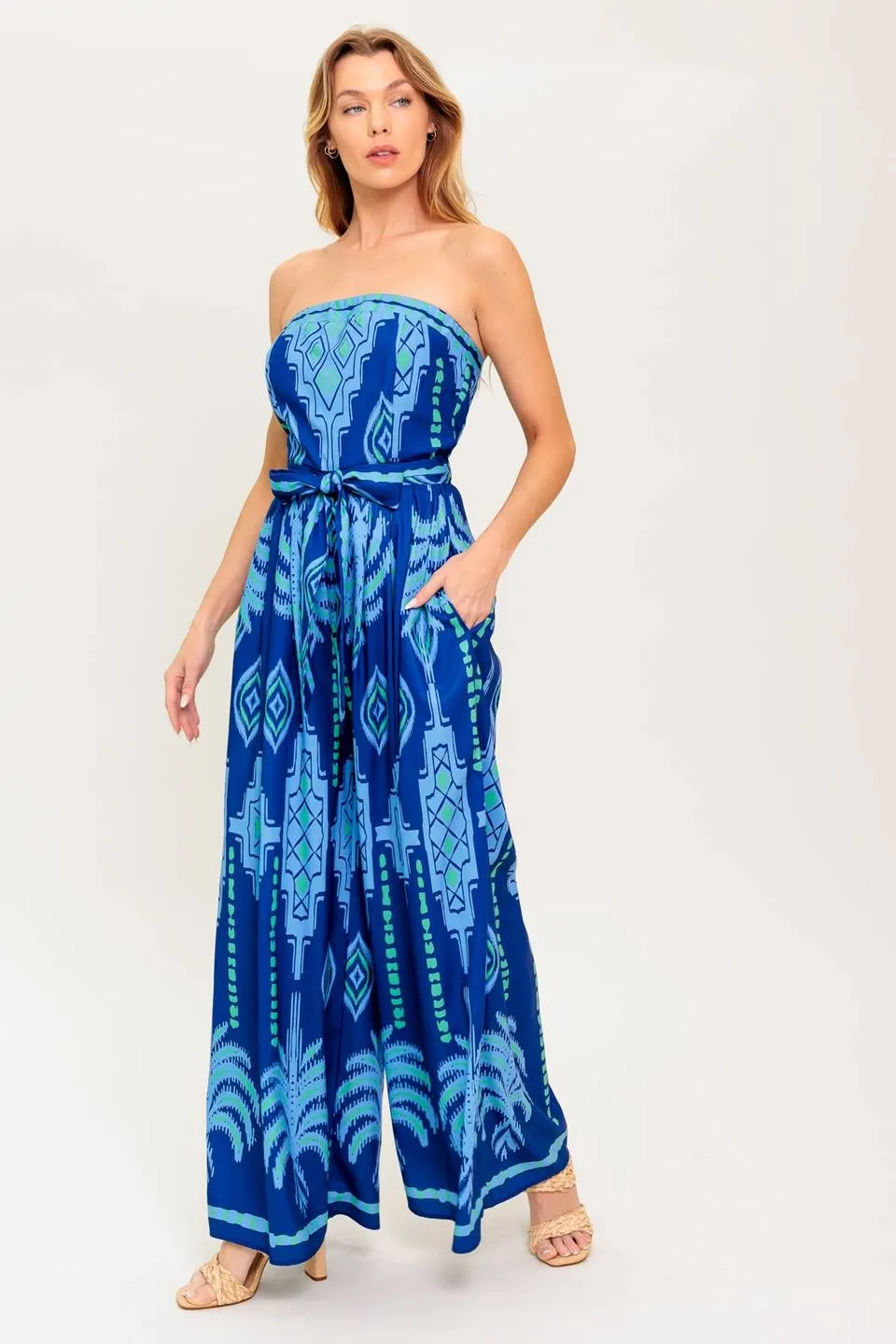 The Dyani Printed Strapless Jumpsuit sold by Thread & Seed product image thumbnail 5