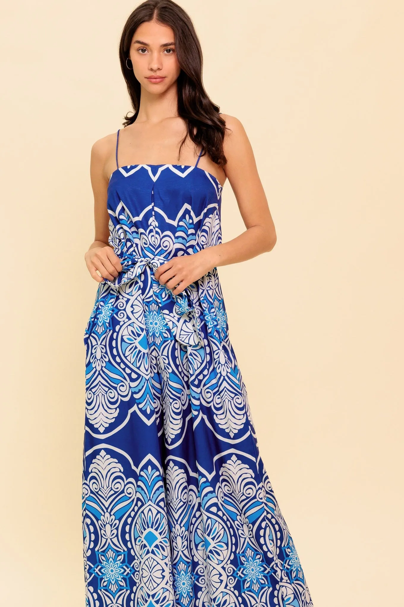 The Elysia Printed Wide Leg Jumpsuit sold by Thread & Seed product image thumbnail 5